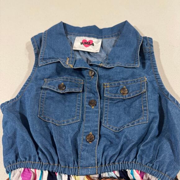 RMLA Toddler Girl 5T Striped Romper - Picture 2 of 5